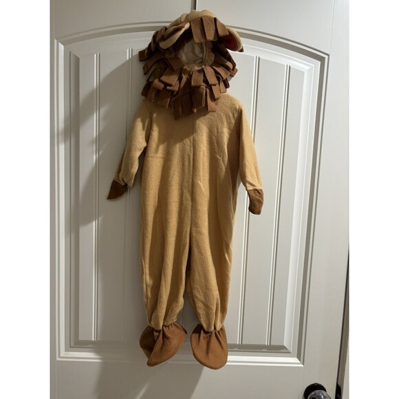 Plush Lion One Piece Size 12/24 Months Costume Big Cat w/ Hood Halloween - Picture 1 of 8